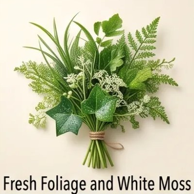 Fresh Foliage and White Moss